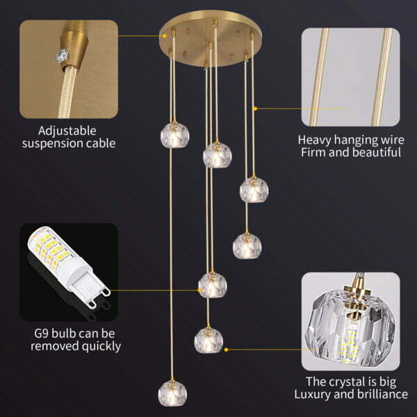 cluster chandelier details