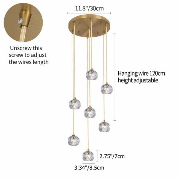 cluster chandelier size