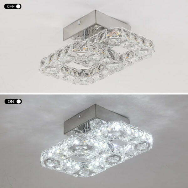 crystal ceiling lamp white light