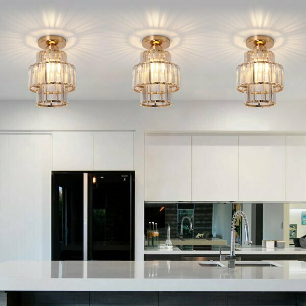 gold modern crystal ceiling lights