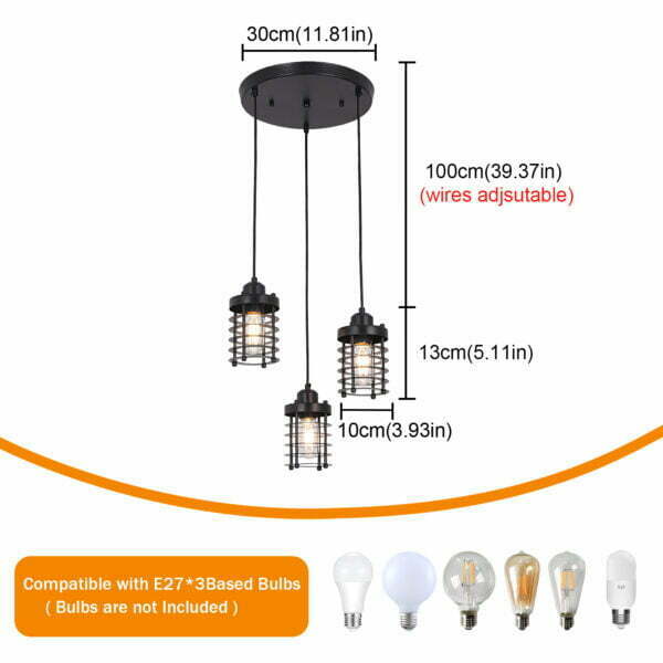 industrial cage pendant light bulb