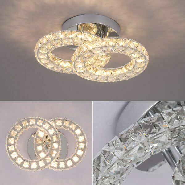led circle light ceiling crystal