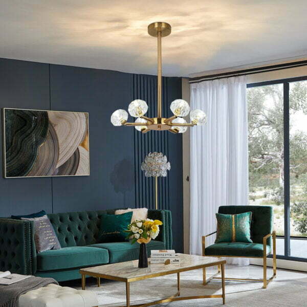 modern sputnik chandelier living room