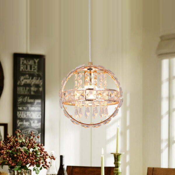 orb chandelier with crystals