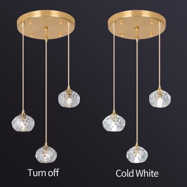 over table pendant light 3 lights cold white