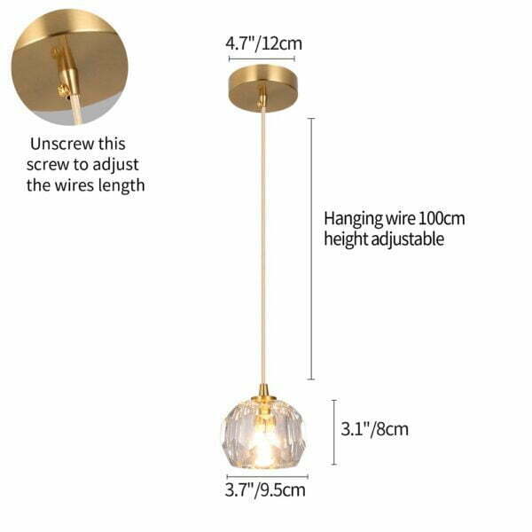 over table pendant light size