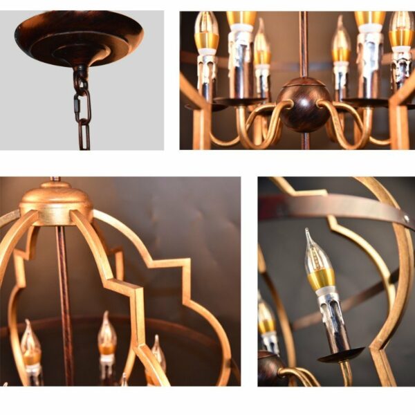 quatrefoil chandelier details