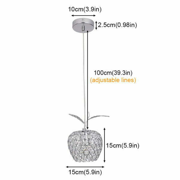 silver crystal chandelier size