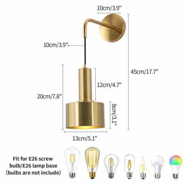 modern wall lamps for bedroom with E26 bulb