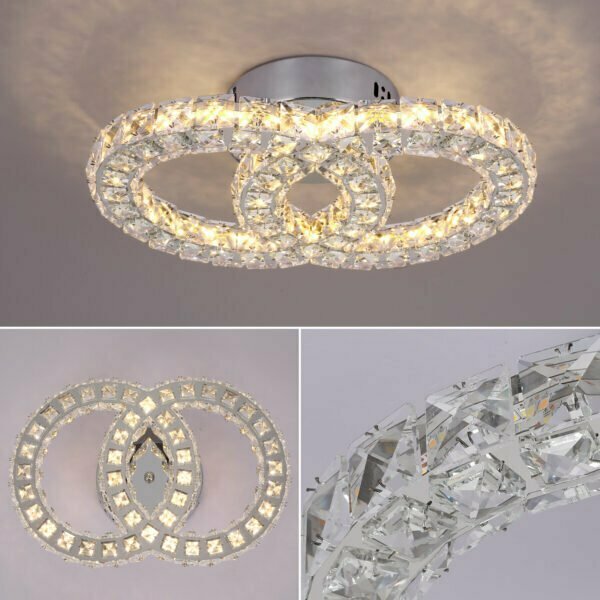 round ceiling light fixture crystal