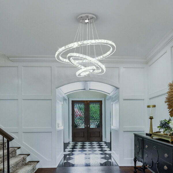 led ring chandelier for stair