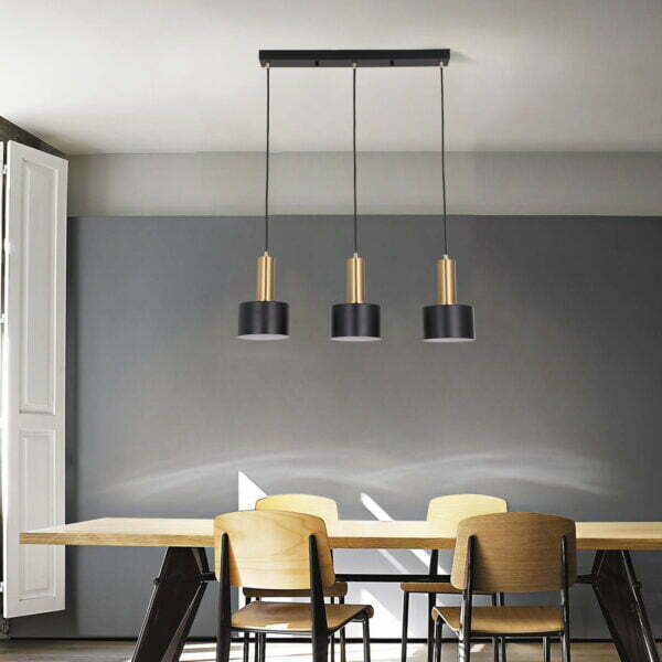 3 heads ceiling pendant light over dining table
