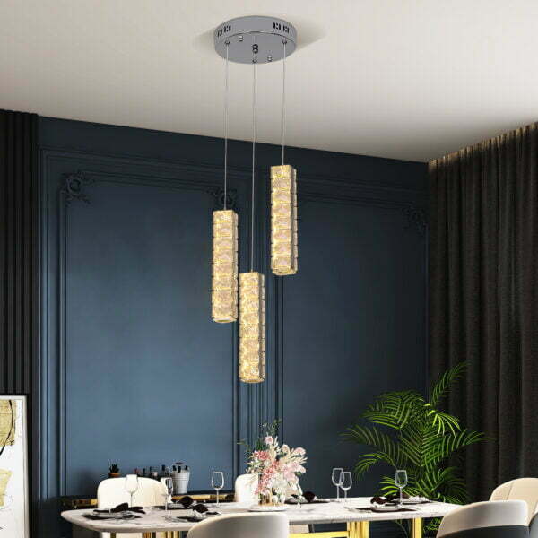 3 heads cascading chandelier for dining table