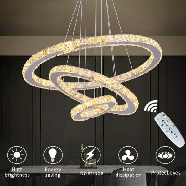 led ring chandelier with remote control
