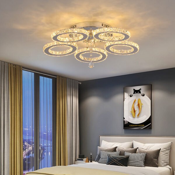 5 rings crystal modern ceiling lamps