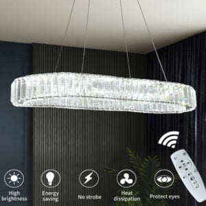 oblong chandelier with remote control