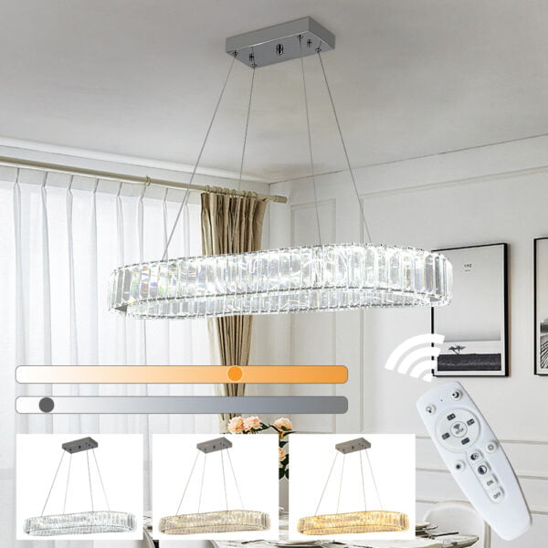 oblong chandelier light brightness control