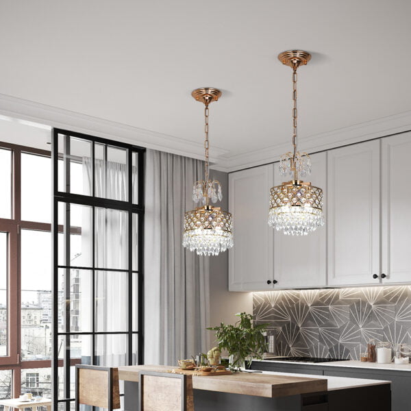 gold crysatl chandelier lamp for dining table