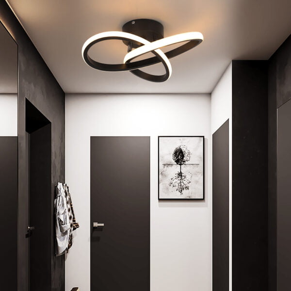 black ceiling light for doorway