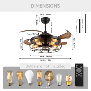 4 blade ceiling fan with light