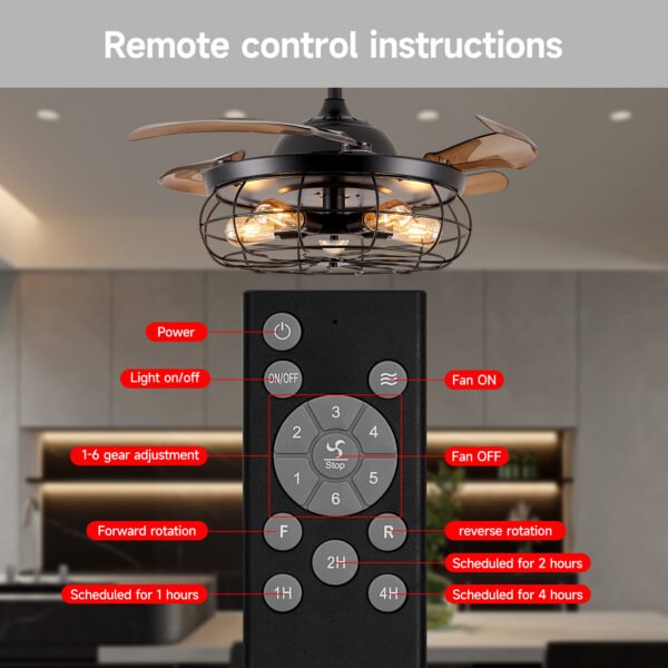 4 blade ceiling fan with light and remote