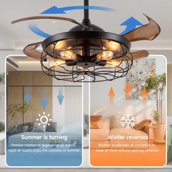 reversible 4 blade ceiling fan with light