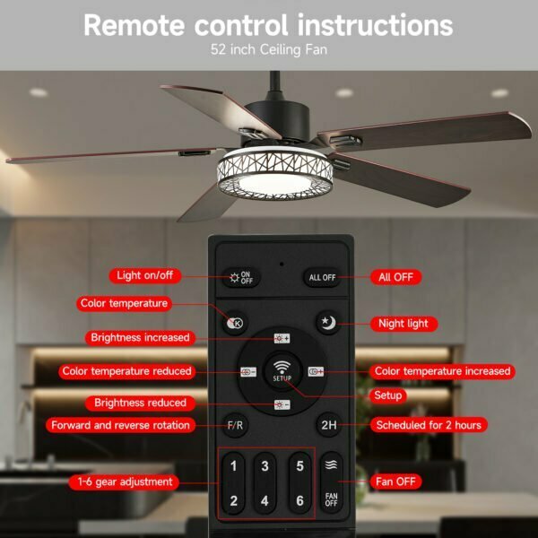 remote control 52 inch ceiling fan with light