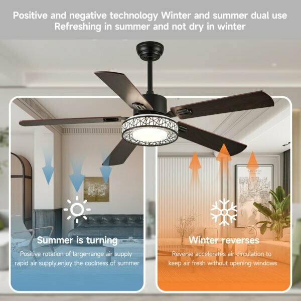reversible 52 inch ceiling fan with light