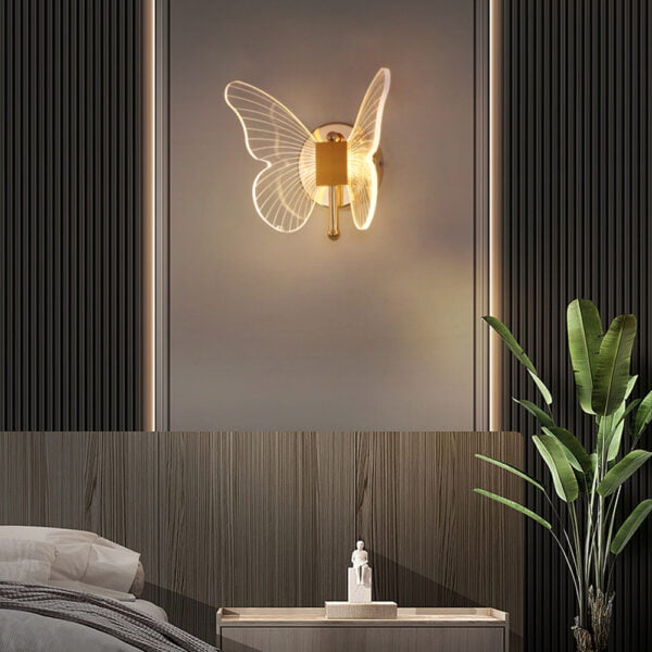 butterfly led wall light for bedside