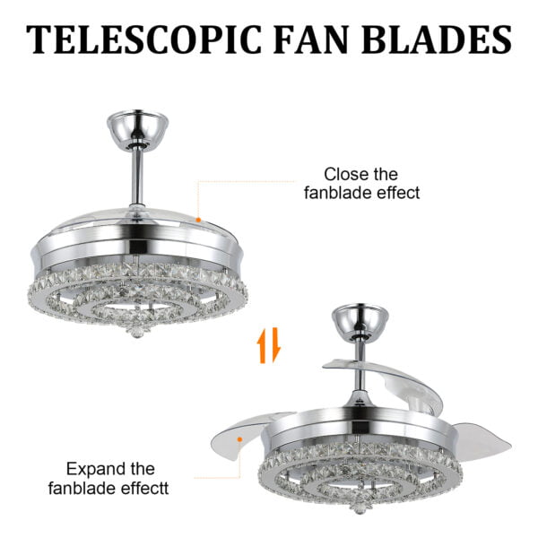 hidden blade ceiling fan light fixtures