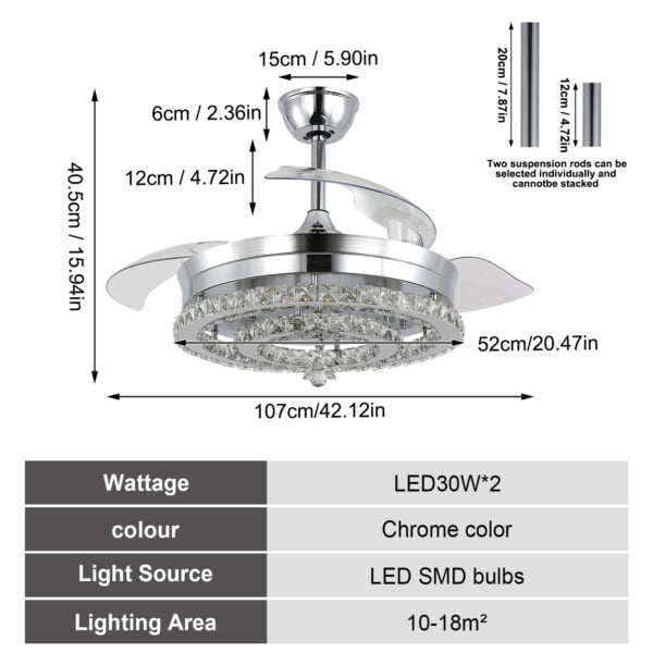ceiling fan light fixtures specs