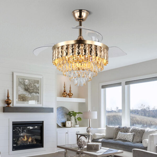 living room ceiling fan with chandelier light