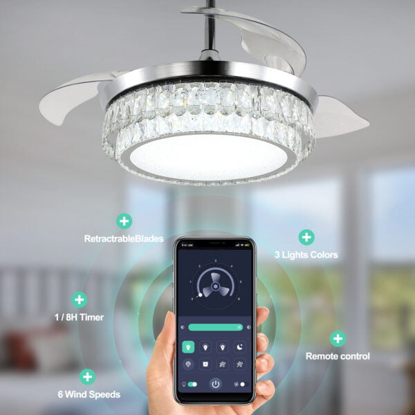 app control ceiling fan with light and remote