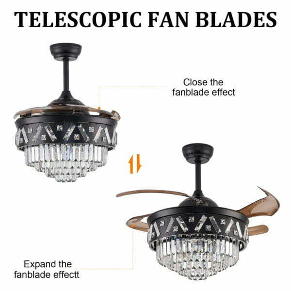 retractable ceiling fan with pendant light