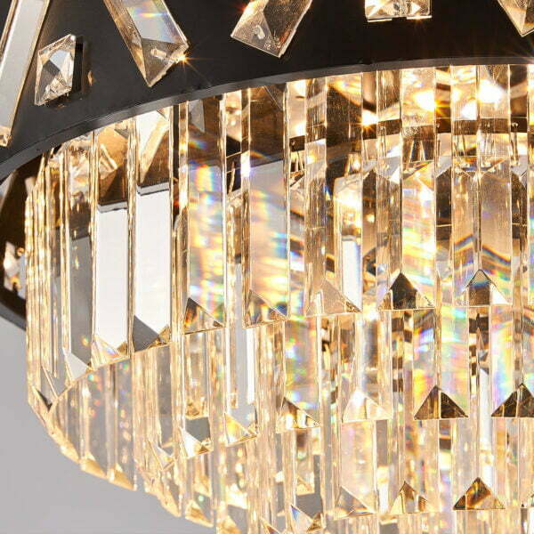 ceiling fan with pendant light crystal