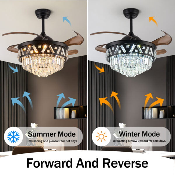 reversible ceiling fan with pendant light