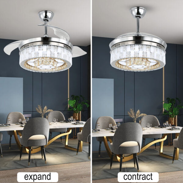 hidden blade ceiling fans with lights and remote control