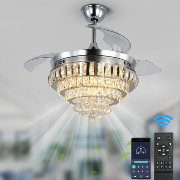 crystal chandelier ceiling fan