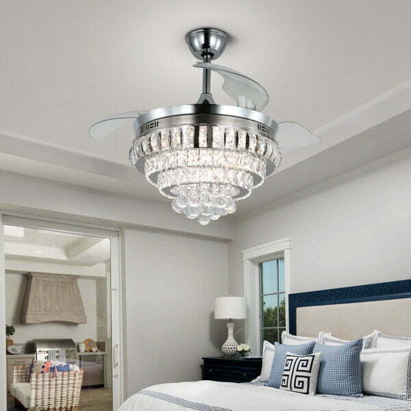 crystal chandelier ceiling fan for bedroom