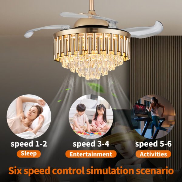 6 speeds indoor ceiling fans with lights