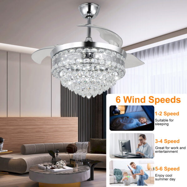 6 speeds luxury ceiling fans with lights