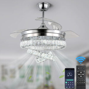 retractable ceiling fan chandelier