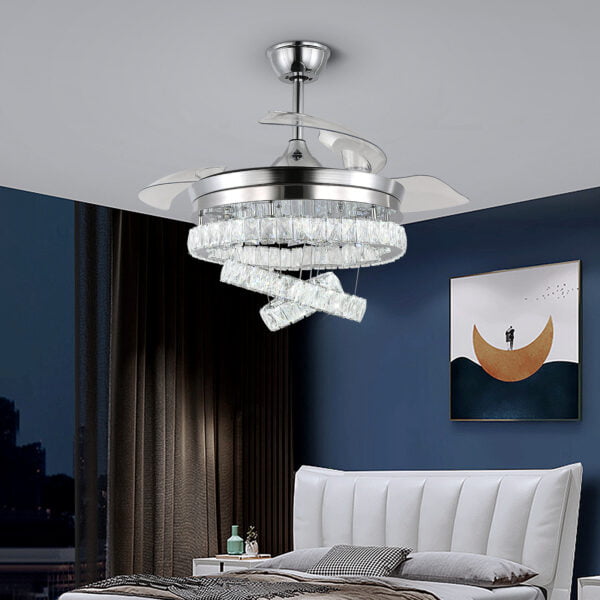 bedroom retractable ceiling fan chandelier