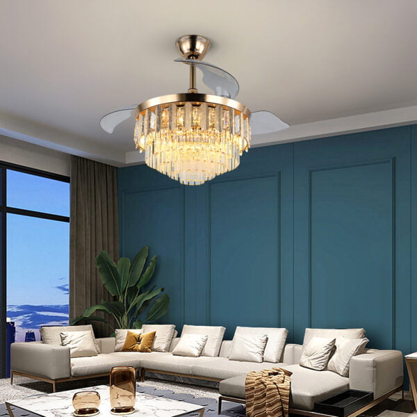 living room retractable ceiling fan with light